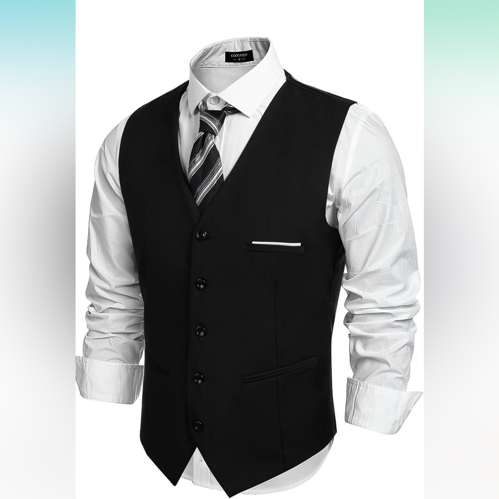 NWT COOFANDY Casual Dress Suit Vest Slim Fit